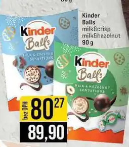 Jip Kinder Balls milk&crisp milkShazelnut nabídka