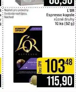 Jip L'OR Espresso kapsle různé druhy 10 ks (52 g) nabídka