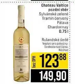 Jip Chateau Valtice pozdní sběr Sylvánské zelené Tramin červený Pálava Chardonnay nabídka
