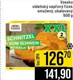 Jip Vossko vídeňský vepřový řízeksmažený, obalovaný nabídka