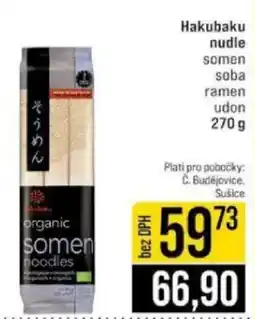 Jip Hakubaku nudle somen soba ramen udon nabídka