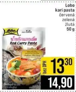Jip Lobo kari pasta červená zelená žlutá nabídka