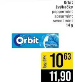 Jip Orbit žvýkačky peppermint spearmint sweet mint nabídka