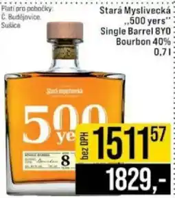 Jip Stará Myslivecká: ,,500 yers" Single Barrel 8YO: Bourbon 40% nabídka