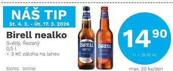 Birell nealko Světlý, Řezaný