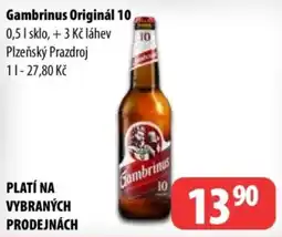 Partner Maloobchodní síť Gambrinus Originál 10 nabídka
