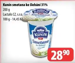 Partner Maloobchodní síť Kunín smetana ke šlehání 31% nabídka