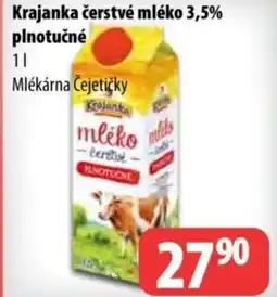 Partner Maloobchodní síť Krajanka čerstvé mléko 3,5% plnotučné nabídka