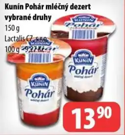 Partner Maloobchodní síť Kunín Pohár mléčný dezert nabídka