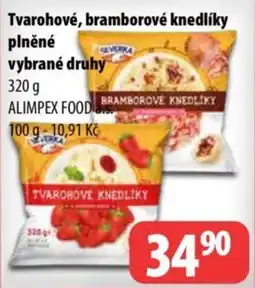 Partner Maloobchodní síť Tvarohové, bramborové knedlíky plněné nabídka