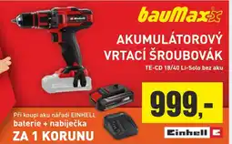Baumax Akumulátorový vrtací šroubovák nabídka