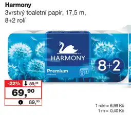 Barvy a laky drogerie Harmony 3vrstvý toaletní papír nabídka