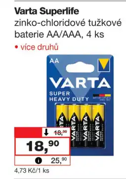 Barvy a laky drogerie Varta Superlife nabídka