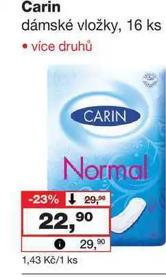 Barvy a laky drogerie Carin dámské vložky, 16 ks nabídka