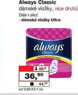 Barvy a laky drogerie Always Classic dámské vložky, více druhů nabídka