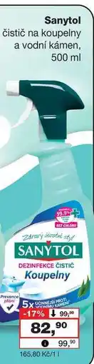 Barvy a laky drogerie Sanytol čistič na koupelny a vodní kámen nabídka