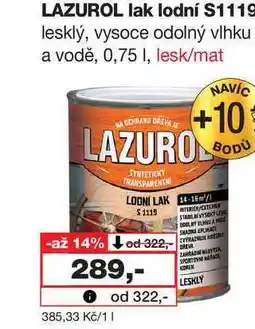Barvy a laky drogerie LAZUROL lak lodní S1119 lesklý, vysoce odolný vlhku a vodě nabídka