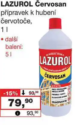 Barvy a laky drogerie LAZUROL Červosan přípravek k hubení červotoče nabídka
