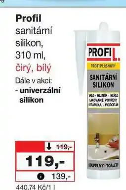 Barvy a laky drogerie Profil sanitární silikon, 310 ml, čirý, bílý nabídka