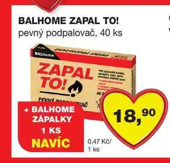 Barvy a laky drogerie BALHOME ZAPAL TO! pevný podpalovač, 40 ks nabídka