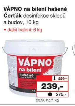 Barvy a laky drogerie VÁPNO na bílení hašené Čerťák nabídka