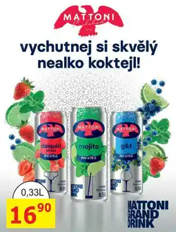 BENE Nápoje MATTONI nealko koktejl nabídka