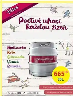 BENE Nápoje Poděbradka Poctivá Malinovka nabídka