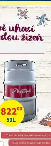 BENE Nápoje Poctivá od Poděbradka Malinovka sud nabídka