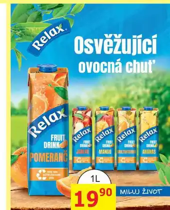 BENE Nápoje Relax FRUIT DRINK nabídka