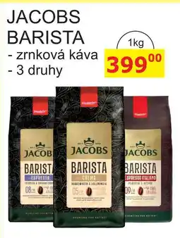 BENE Nápoje JACOBS BARISTA - zrnková káva, 3 druhy nabídka