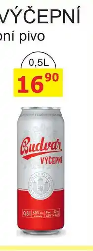 BENE Nápoje BUDVAR Pivo světlé výčepní 0,5l 0.5l plechovka nabídka