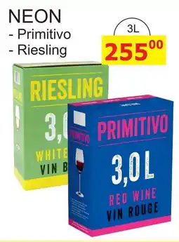 BENE Nápoje NEON víno nabídka