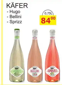 BENE Nápoje KÄFER - Hugo - Bellini - Sprizz nabídka