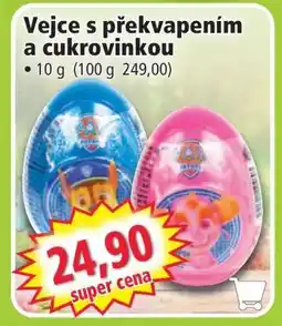 Norma Vejce s překvapením a cukrovinkou nabídka