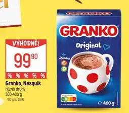 Globus Granko, Nesquik nabídka