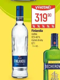Globus Finlandia Vodka nabídka