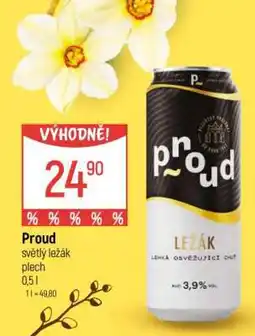 Globus Proud světlý ležák plech nabídka