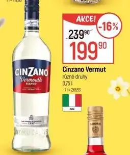 Globus Cinzano Vermut nabídka
