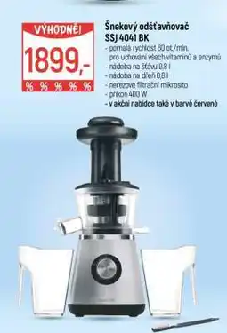 Globus Šnekový odšťavňovač SSJ 4041 BK nabídka