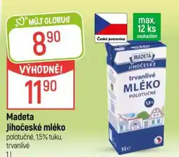 Globus MADETA Jihočeské mléko nabídka