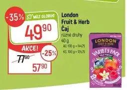 Globus London Fruit & herb čaj nabídka