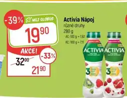 Globus Activia nápoj nabídka