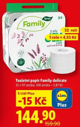 Lidl Toaletní papír Family delicate, 32 rolí nabídka