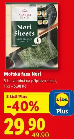 Lidl Mořská řasa Nori, 5 ks nabídka