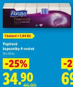 Lidl Papírové kapesníky 4-vrstvé, 18x 10 ks nabídka