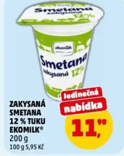 Penny Market Zakysaná smetana 12% tuku ekomilk nabídka