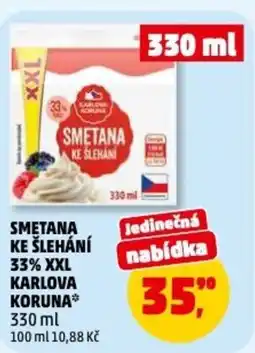 Penny Market Smetana ke šlehání 33% xxl karlova koruna nabídka