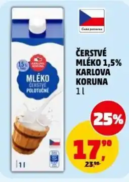 Penny Market Čerstvé mléko 1,5% karlova koruna nabídka