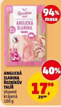 Penny Market Anglická slanina řezníkův talíř shaved krájená nabídka