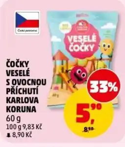 Penny Market Čočky veselé s ovocnou příchutí karlova koruna nabídka